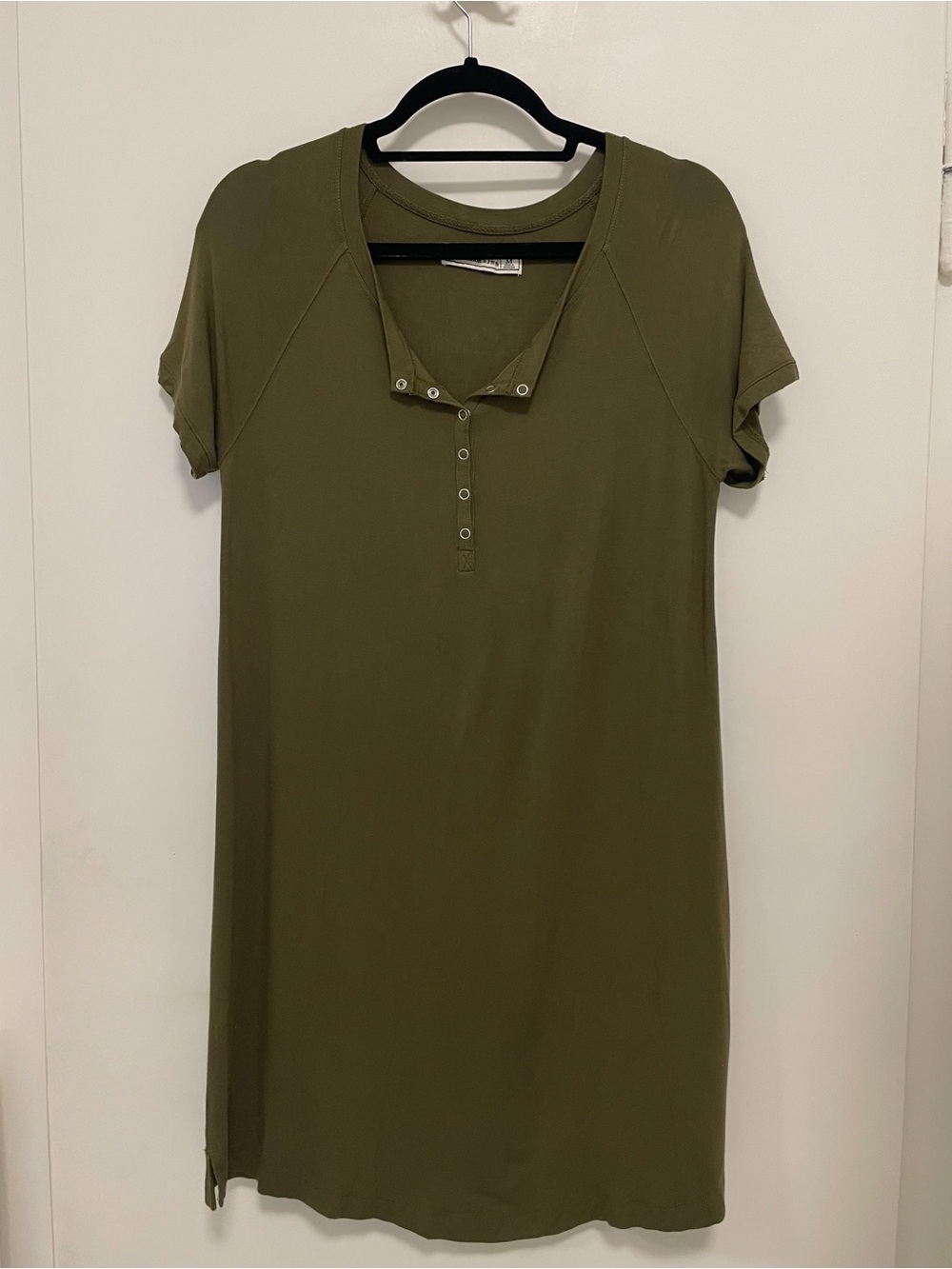 Abercrombie & Fitch Olive Henley T-Shirt Dress